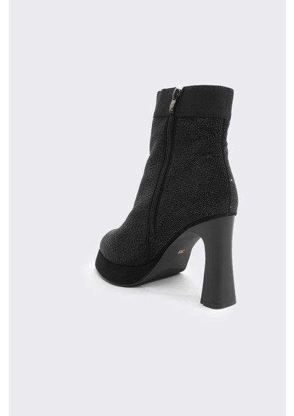 Topuklu Fermuarlı Taş Aksesuarlı Kadın Bot modelleri