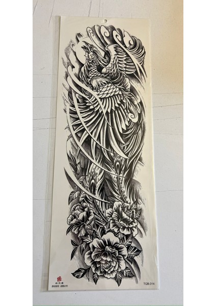 Yırtıcı Kuş 1 Hafta Kalıcı Tam Kol Bacak Yapıştırma Geçici Dövme 46 cm