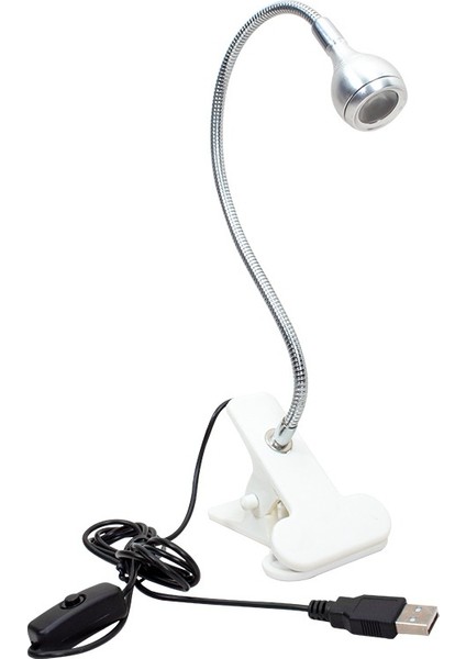 Beyaz 5V Esnek USB Güç LED Masa Lambası Mercekli Süper Parlak Çalışma Lambası Bükülebilir