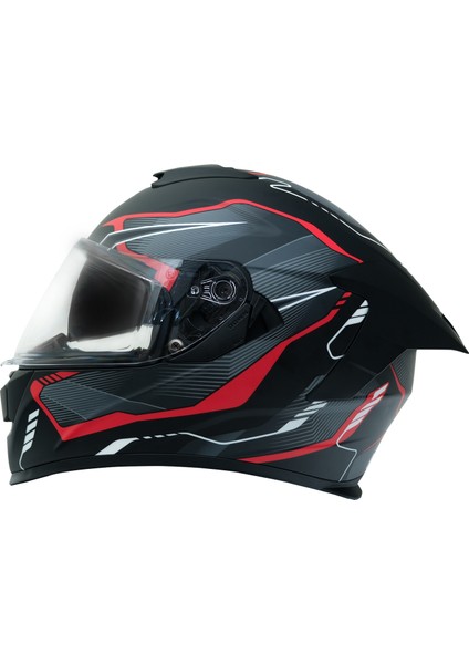 Gp My Helmet MKS001-BGR Yarış Spoiler Güneş Vizörlü Şeffaf Full Face Motosiklet Kaskı Xl fırsatları