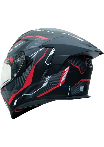 Gp My Helmet MKS001-BGR Yarış Spoiler Güneş Vizörlü Şeffaf Full Face Motosiklet Kaskı Xl indirimleri