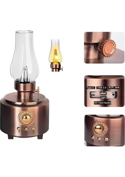 Nostaljik Gaz Lambalı Görünümlü Bluetooth Hoparlör