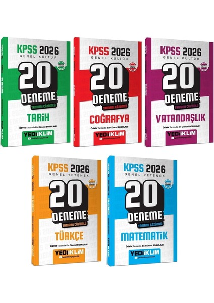 Yediiklim 2026 Kpss Genel Yetenek Genel Kültür 100 Deneme 5 Li Se