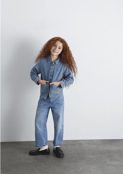 7210002-90880 Lulu Açık Mavi Jean Gömlek