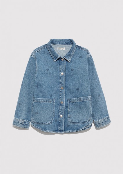 7210002-90880 Lulu Açık Mavi Jean Gömlek fiyatları