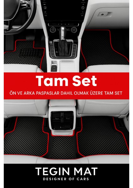 Ssangyong Musso 2019-2021 Aracınıza Özel Eva Paspas Siyah Kırmızı | Kaymaz ve Yıkanabilir Oto Paspas fiyatları