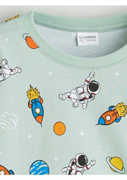 Yeni Sezon Bisiklet Yaka Baskılı Erkek Çocuk Pijama Üst fiyatları