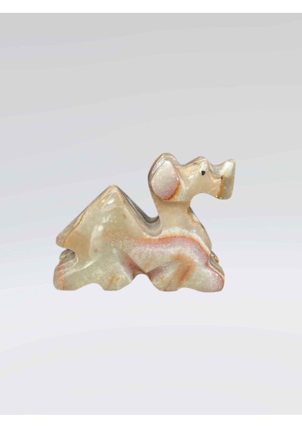 Doğal Oniks Deve Biblo | Sabır, Bereket ve Dayanıklılığın Sembolü | El Oyması Dekoratif Taş Figür (5,5 cm x 3,5 Cm)