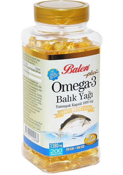 Omega 3 Plus+ Balık Yağı Yumuşak 200 Kapsül fiyatları