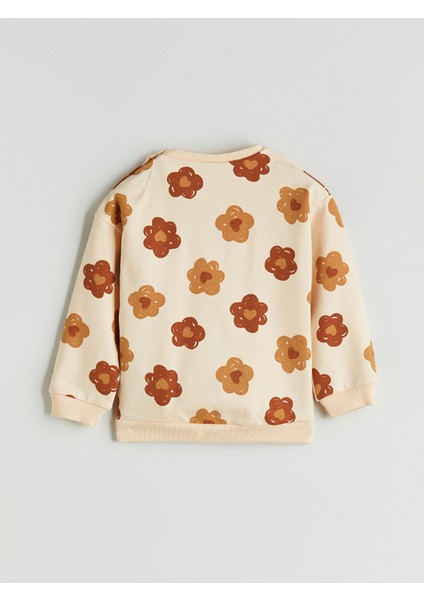 Yeni Sezon Bisiklet Yaka Baskılı Kız Bebek Sweatshirt ve Tayt 2'li fırsatları