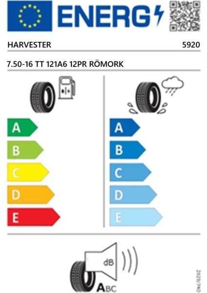 7.50-16 Tt 121A6 12PR Römork HR37 Römork Lastiği (Üretim TARIHI:2025) fiyatları