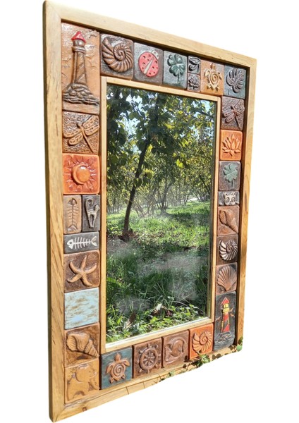 Ahşap ve Seramik Kolaj Ayna fiyatları
