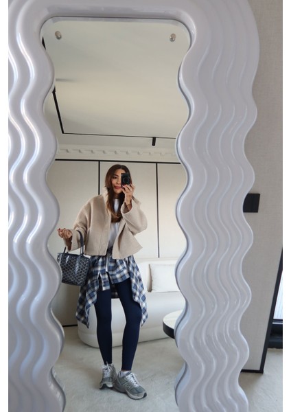 Çıtçıtlı Bürümcüklü Crop Ceket