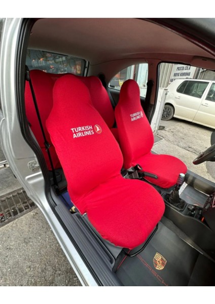 Üniversal Her Araca Uyumlu Thy Kırmızı Servis Kılıfı Ön Arka Takım