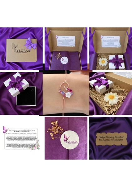 925 Ayar Gümüş Rose Renk Bileklik - Manolya Çiçeği Aşk Senfonisi Koleksiyonu | Özel Hediye Kutulu fiyatları