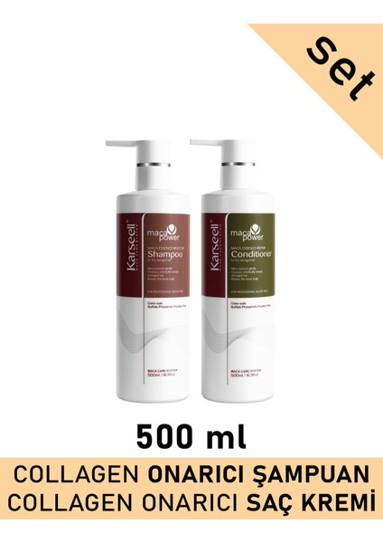 Argan Yağlı Nemlendirici Onarıcı Şampuan 500 ml + Derinlemesine Onarıcı Saç Kremi 500 ml