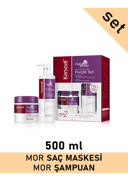 Set Maca Purple Mor Şampuan 500 ml + Mor Maske 500 ml