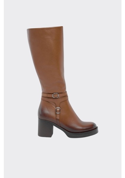 Hakiki Deri Fermarlı Kadın Çizme