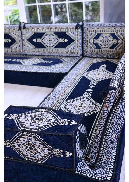 Şark Köşesi Takımı Lacivert Yahyalı Modeli 9 Parça (20 cm Minder Kalınlığı) fırsatları