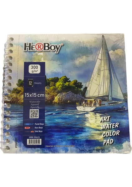 15 x 15 Sulu Boya Defteri 12 Sayfa 300 Gram