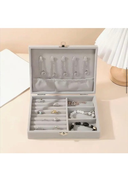 Lüks Takı Kutusu Çeyiz Mücevher Düzenleyici Yüzük Küpe Kolye Seyahat Organizeri fiyatları