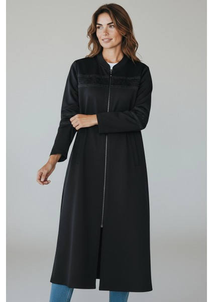 Kadın Önü Fermuarlı Desenli Cepli Mevsimlik Kap modelleri