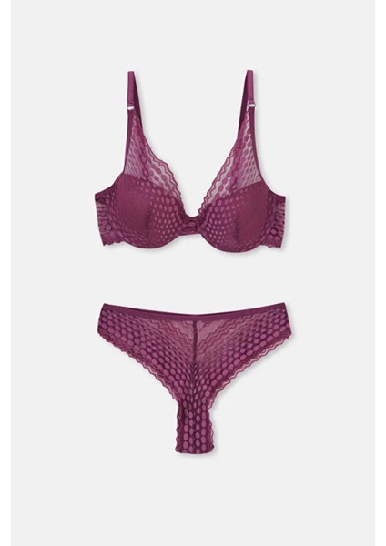 Kadın Gınger Dantelli Boş Cup Sütyen Takım