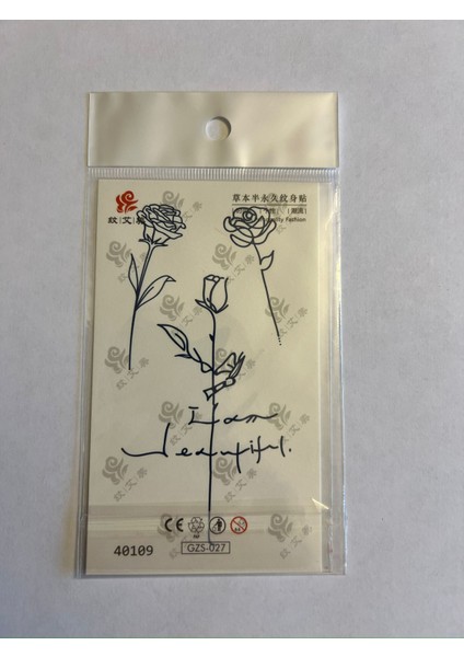 Çiçekler Minimal Yarı Kalıcı Hayalet Geçici Dövme Yapıştırma Dövme