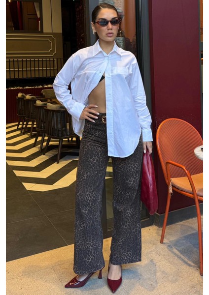 Beyaz Düz Kesim Düğmeli Kadın Gömlek MG2583 indirimleri