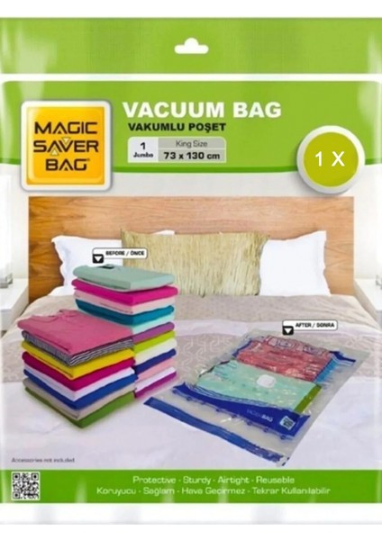 Jumbo Boy (73 cm x 130 Cm) Vakumlu Poşet - Vakumlu Hurç - Vakumlu Torba