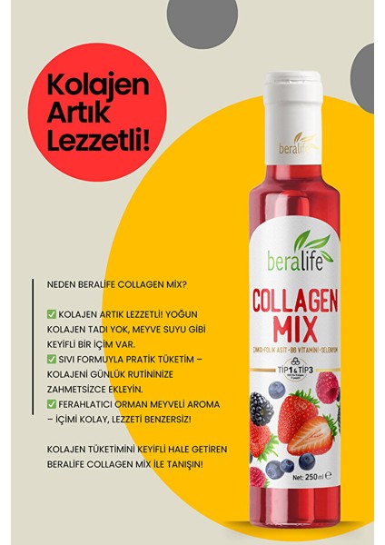 Collagen Mix-Doğal Kolajenli Içecek Tip 1-Tip 3 Kolajen indirimleri