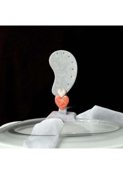 Kalp Figürlü Renkli Küpe- Mercan