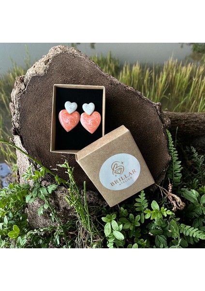 Kalp Figürlü Renkli Küpe- Mercan fırsatları