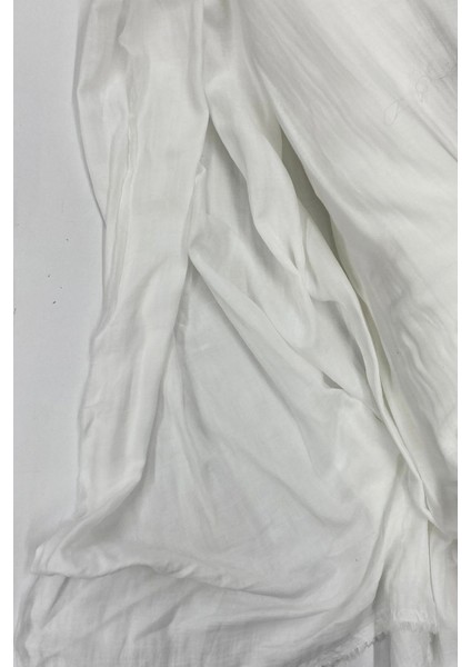 Çok Amaçlı Müslin Pamuklu Bebek Örtü ve Battaniye Kumaşı Müslin Bez Kırık Beyaz 11