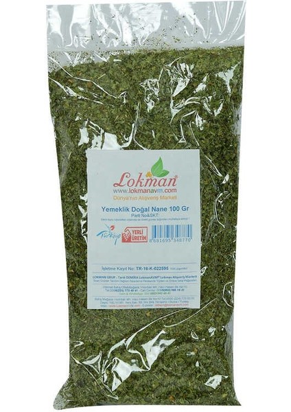 Nane Doğal Yemeklik 100 gr Paket fiyatları