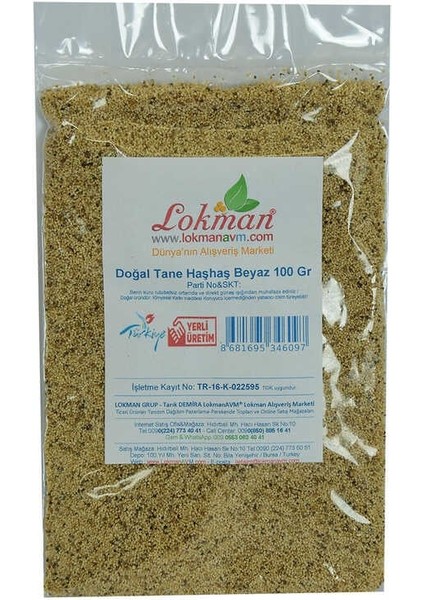 Haşhaş Tohumu Tane Doğal Beyaz 100 gr Paket fiyatları