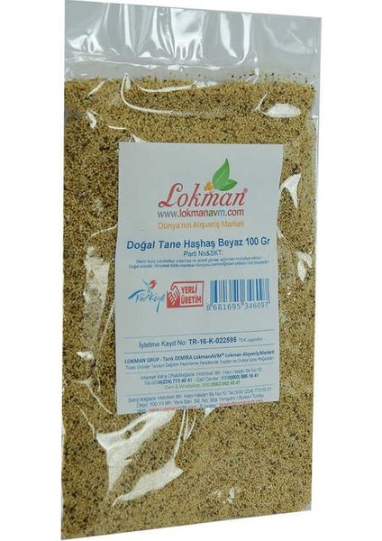 Haşhaş Tohumu Tane Doğal Beyaz 100 gr Paket modelleri