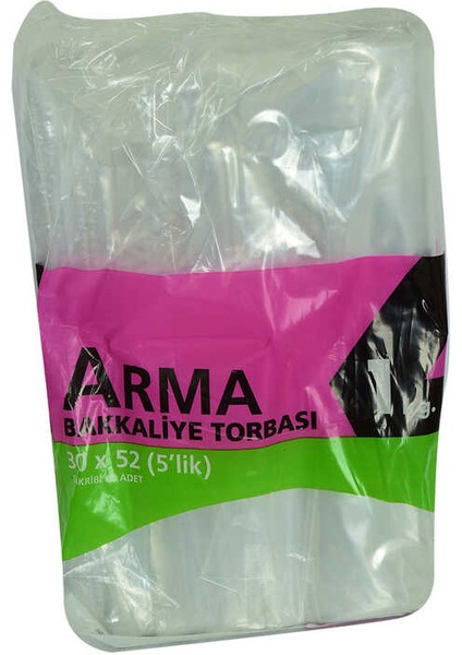 Naylon Torba Arma Şeffaf Bakkaliye Kuruyemiş Şeker Torbası 30X52 (5 Lik ) Takribi 85 Adet 1000 gr