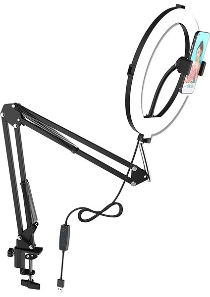 Metal Flexible Masaüstü Sıkıştırmalı Ring Light Selfie Çalışma Işığı