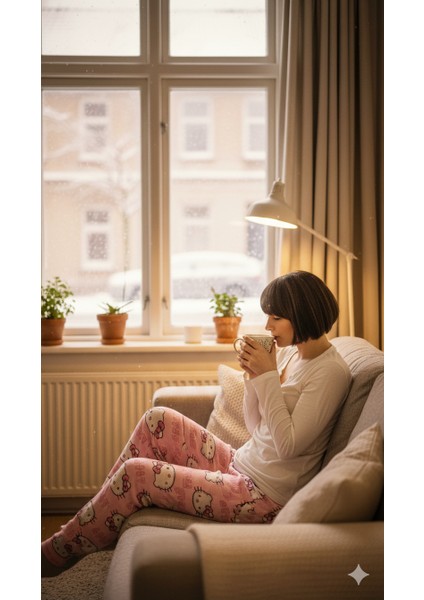 Kışlık Hello Kitty Desenli Pamuklu Pijama Tek Alt fiyatları