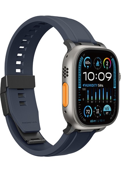 Watch 7 45MM Uyumlu Amazingthing Titan Chrono Silikon Kordon Strap Kayış Lacivert fiyatları