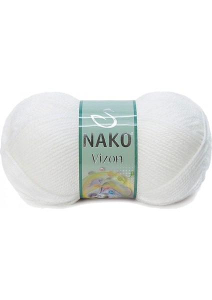 5 Adet Vizon Premium Akrilik El Örgü Ipi Yünü Renk NO:208 Beyaz fiyatları