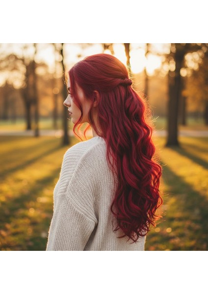 Fiber Sentetik Dalgalı 8 Parça Çıt Çıt / Kızıl