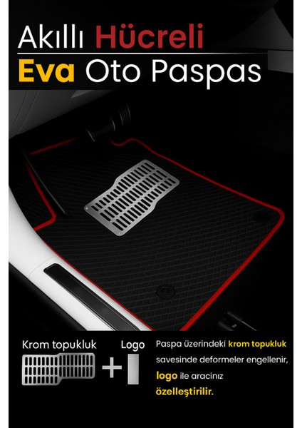 Porsche Cayenne 2002-2010 Aracınıza Özel Eva Paspas Siyah Kırmızı | Kaymaz ve Yıkanabilir Oto Paspas modelleri