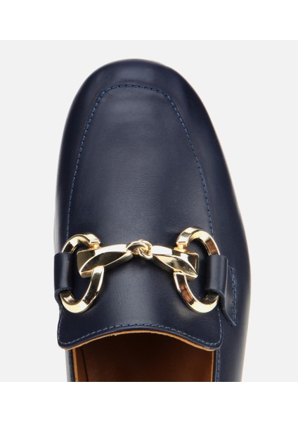 01AYH312430A680 KADIN Deri Lacivert Tokalı Klasik Loafer indirimleri