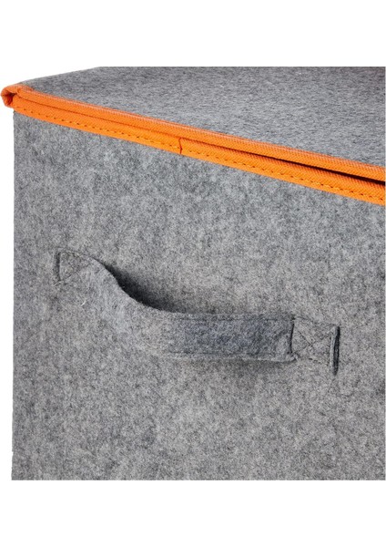 Gbmotion Keçe Duo Çamaşır Sepeti, 2 Bölmeli ve Katlanır Kapaklı, Tekstil, Gri/turuncu modelleri