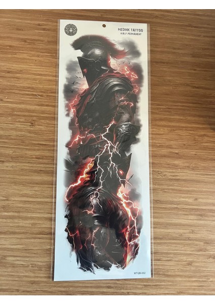 Savaşçı 1 Hafta Kalıcı Tam Kol Bacak Yapıştırma Geçici Dövme 46 cm