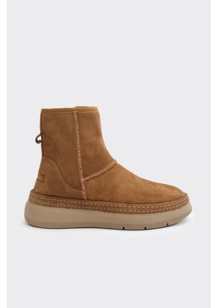 Hakiki Deri Fermuarlı Kadın Bot