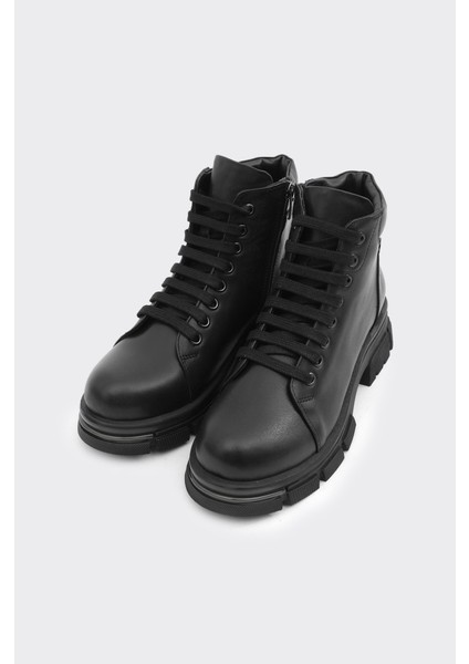 Hakiki Deri Fermuarlı Bağcıklı Kadın Bot fiyatları