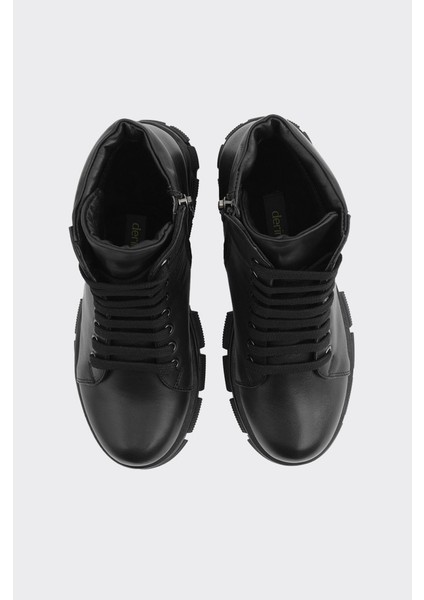 Hakiki Deri Fermuarlı Bağcıklı Kadın Bot modelleri